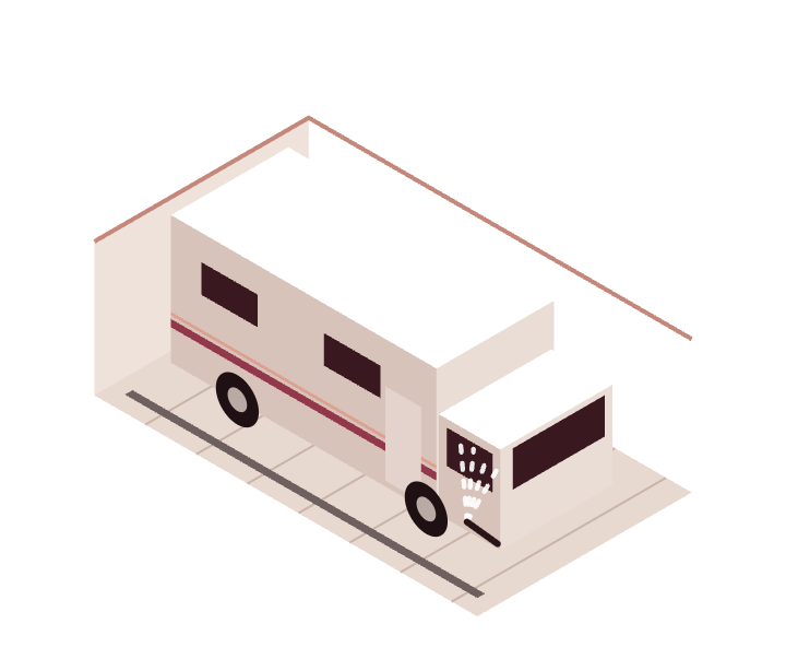 Waschplatz mit Wohnmobil